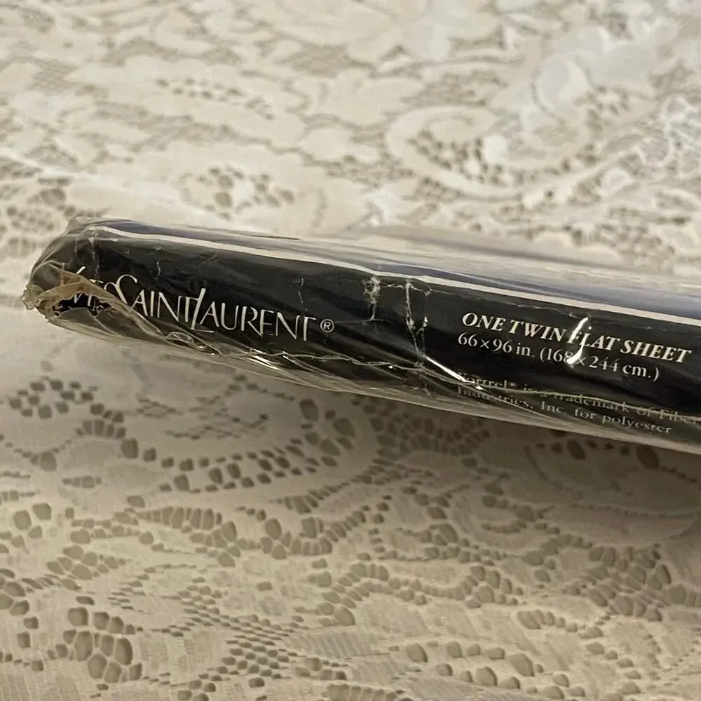 Yves Saint Laurent One Twin Flat Sheet YSL Vintage New Old Stock 1987